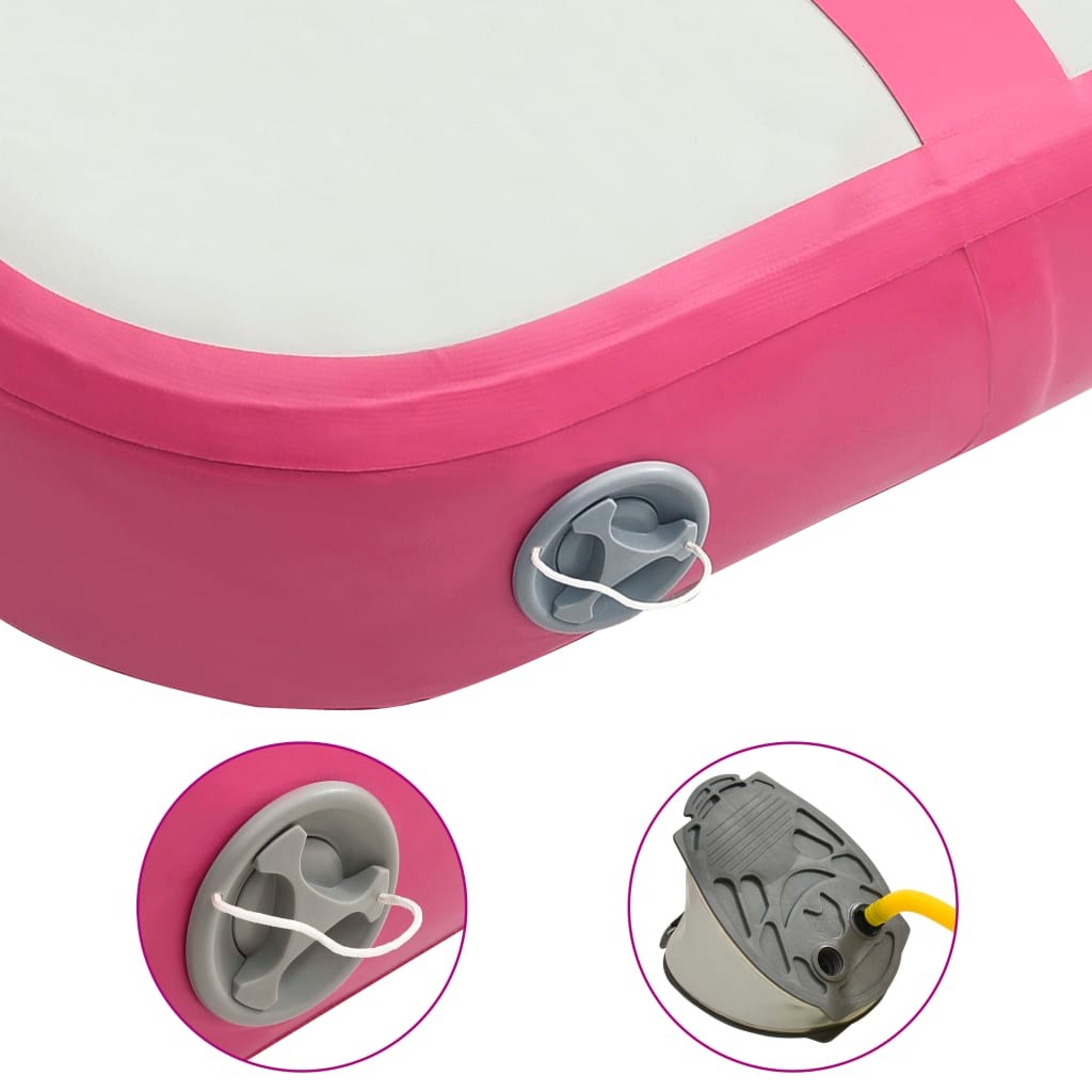 Inflatable Gymnastics Mat with Pump 60x100x20 cm PVC Pink